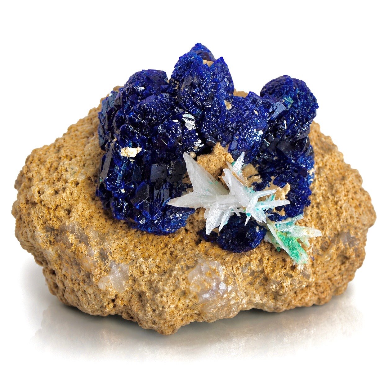 Cerussite on Azurite