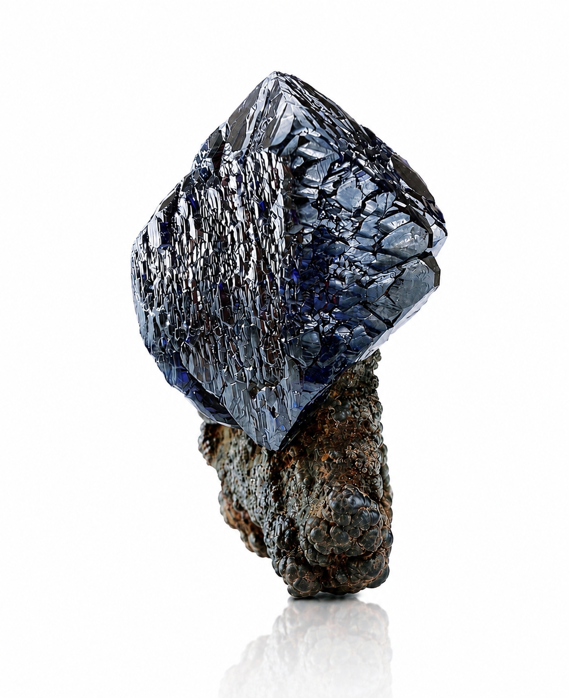 Azurite on Goethite